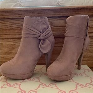 Women's Suede Ankle Boots Pink 7 1/2